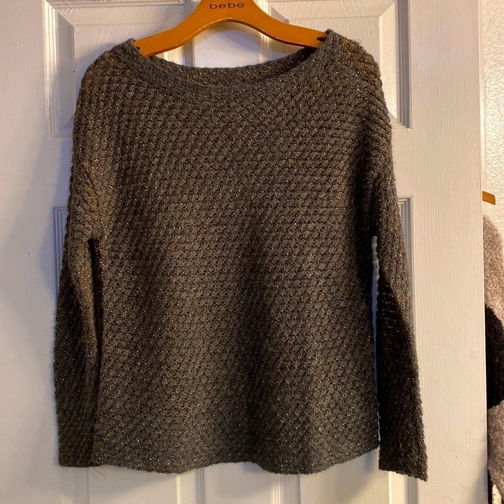 7 For All Mankind Gray Metallic Sweater Size Small